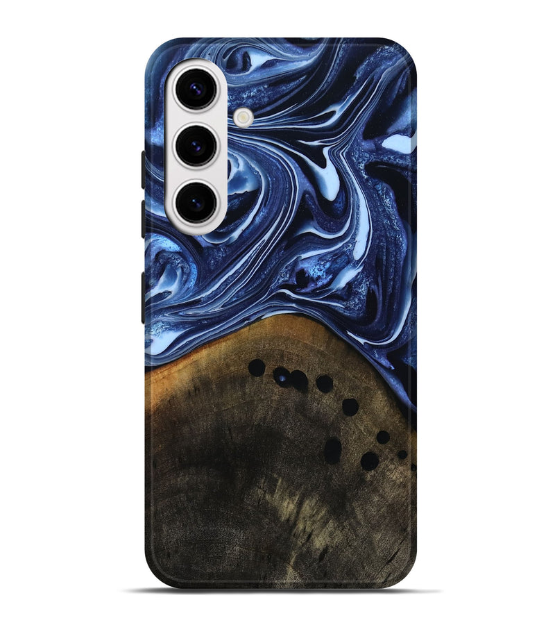 Galaxy S25 Plus Wood Live Edge Phone Case - Loraine (Blue, 808991)