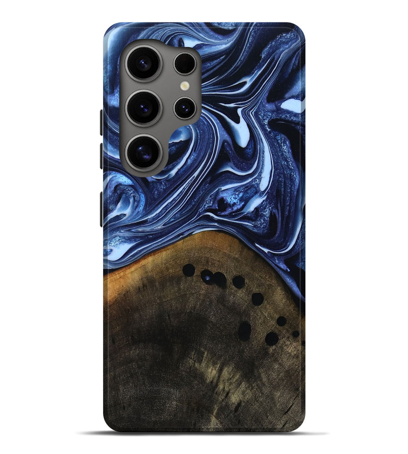 Galaxy S25 Ultra Wood Live Edge Phone Case - Loraine (Blue, 808991)
