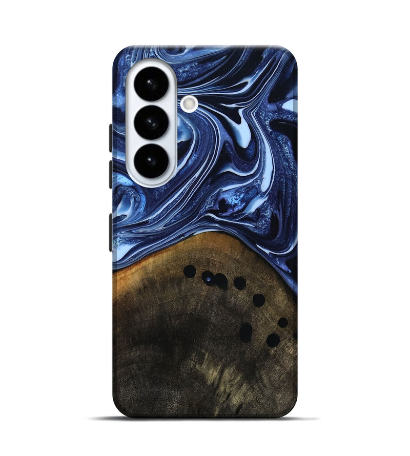 Galaxy S26 Wood Live Edge Phone Case - Loraine (Blue, 808991)
