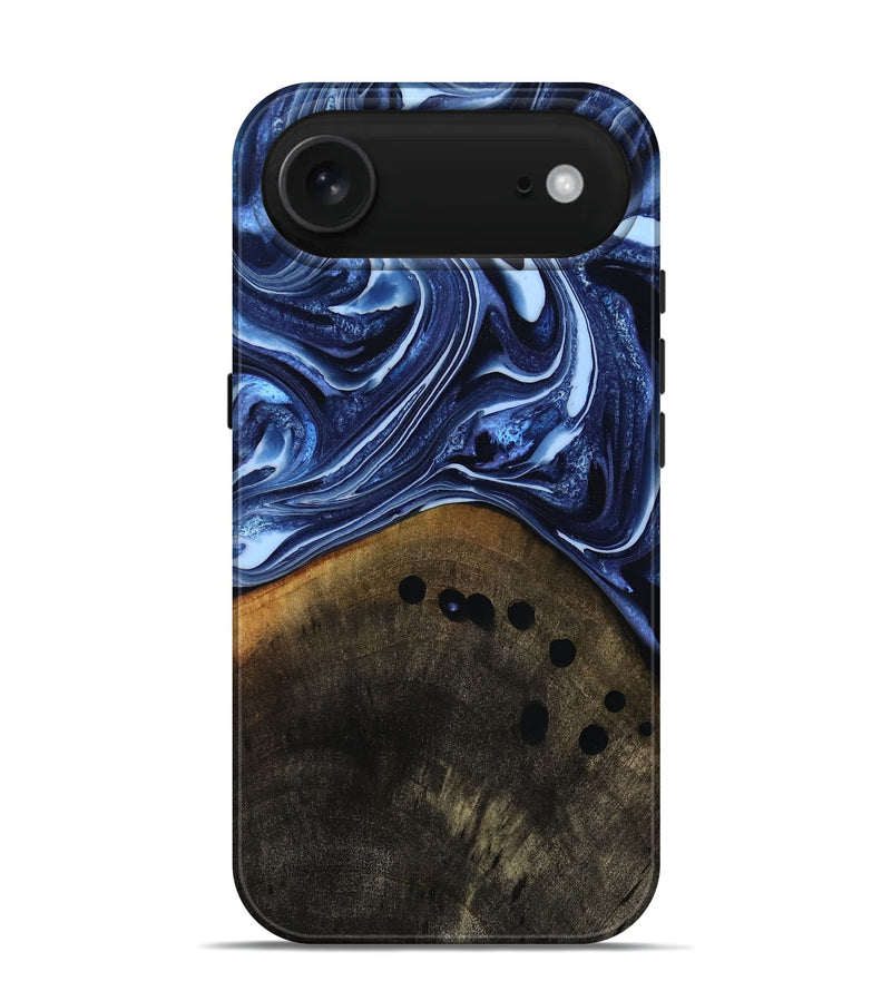 iPhone 17 Air Wood Live Edge Phone Case - Loraine (Blue, 808991)