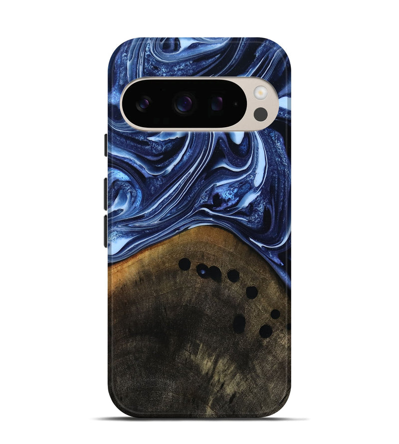 Pixel 10 Pro Wood Live Edge Phone Case - Loraine (Blue, 808991)