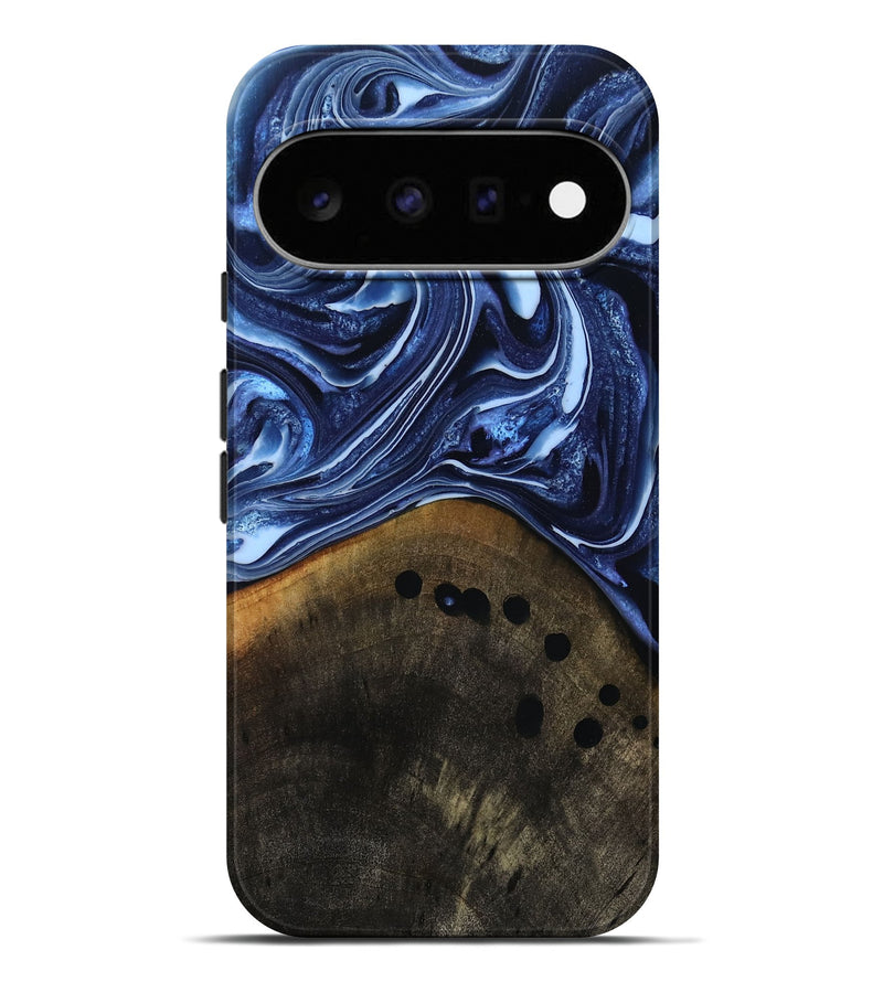 Pixel 11 Pro XL Wood Live Edge Phone Case - Loraine (Blue, 808991)