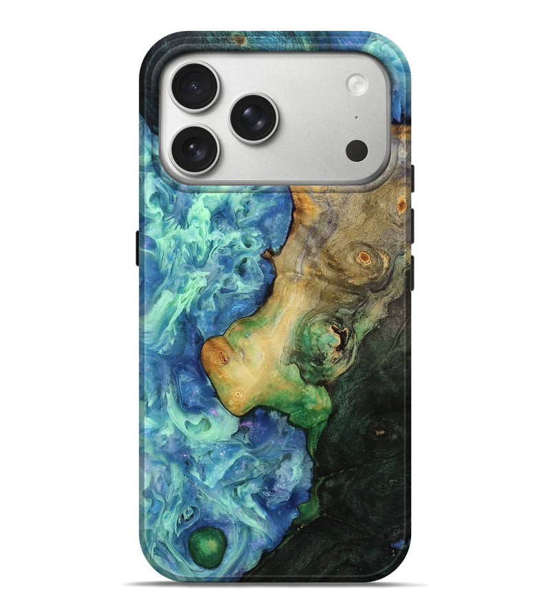 iPhone 17 Pro Max Wood Live Edge Phone Case - Rudolph (Blue, 809008)