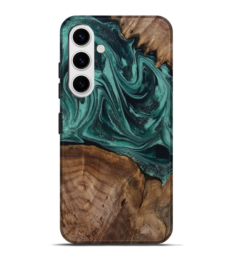 Galaxy S25 Plus Wood Live Edge Phone Case - Jaquan (Green, 809029)