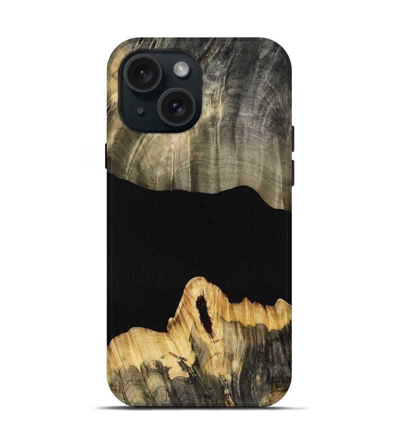 iPhone 15 Wood Live Edge Phone Case - Madie (Wood Burl, 809033)