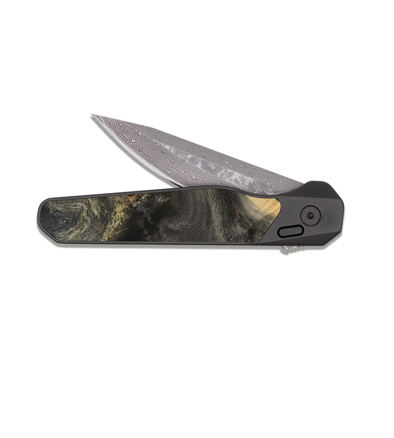 EDC Dark Damascus Wood Pocket Knife - Harris (Teal & Gold, 809040)