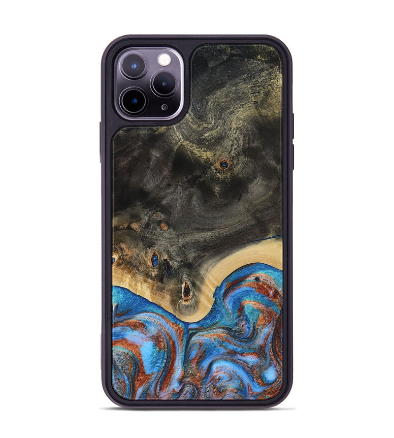 iPhone 11 Pro Max Wood Phone Case - Harris (Teal & Gold, 809040)
