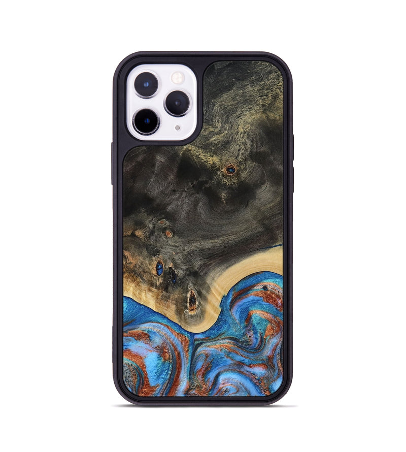 iPhone 11 Pro Wood Phone Case - Harris (Teal & Gold, 809040)