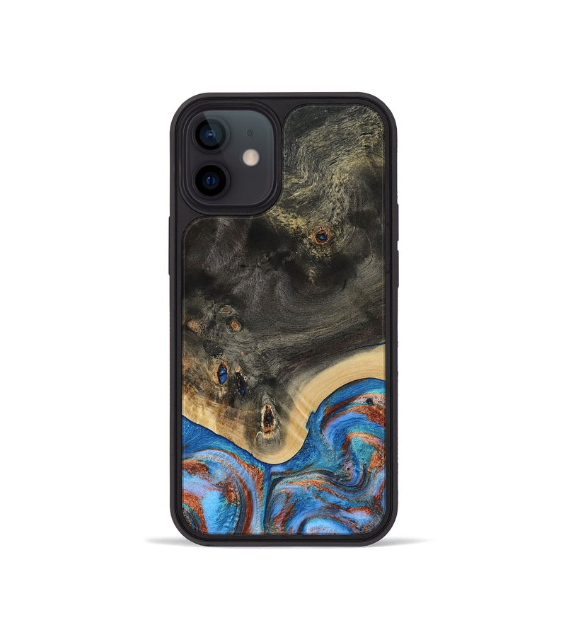 iPhone 12 mini Wood Phone Case - Harris (Teal & Gold, 809040)