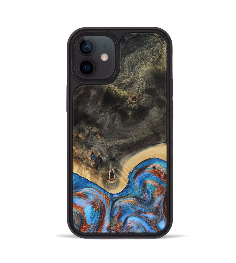 iPhone 12 Wood Phone Case - Harris (Teal & Gold, 809040)