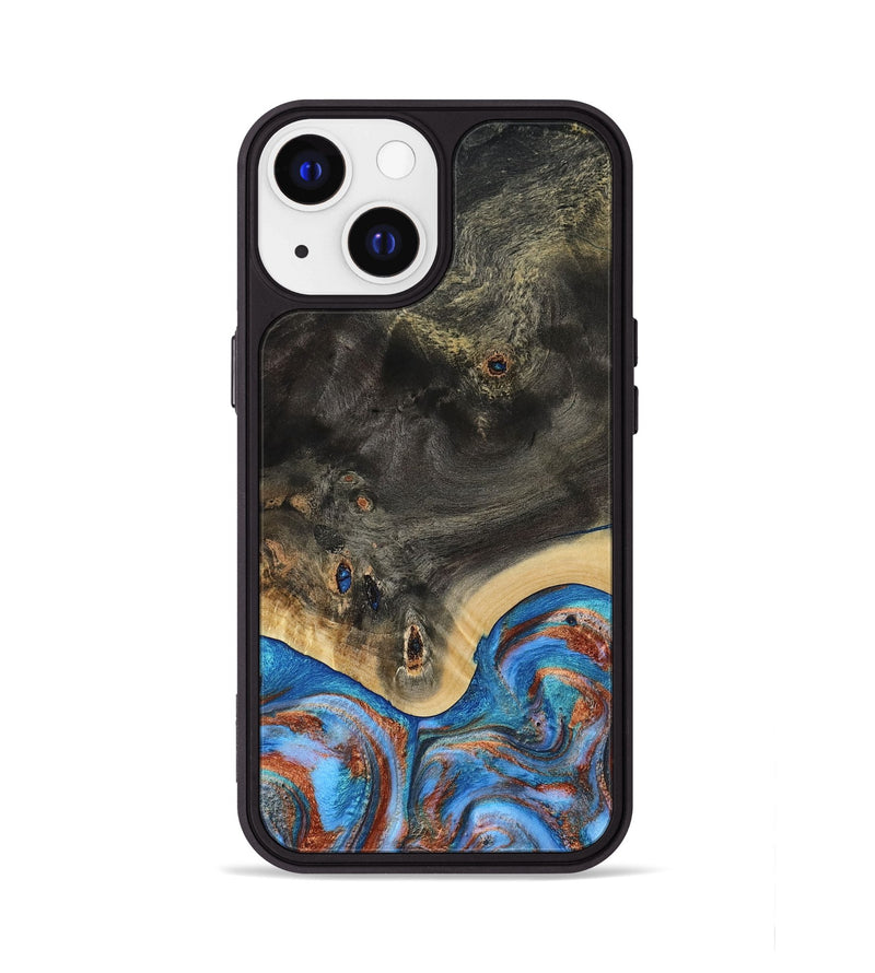 iPhone 13 Wood Phone Case - Harris (Teal & Gold, 809040)
