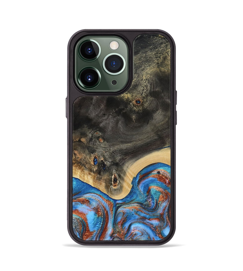 iPhone 13 Pro Wood Phone Case - Harris (Teal & Gold, 809040)
