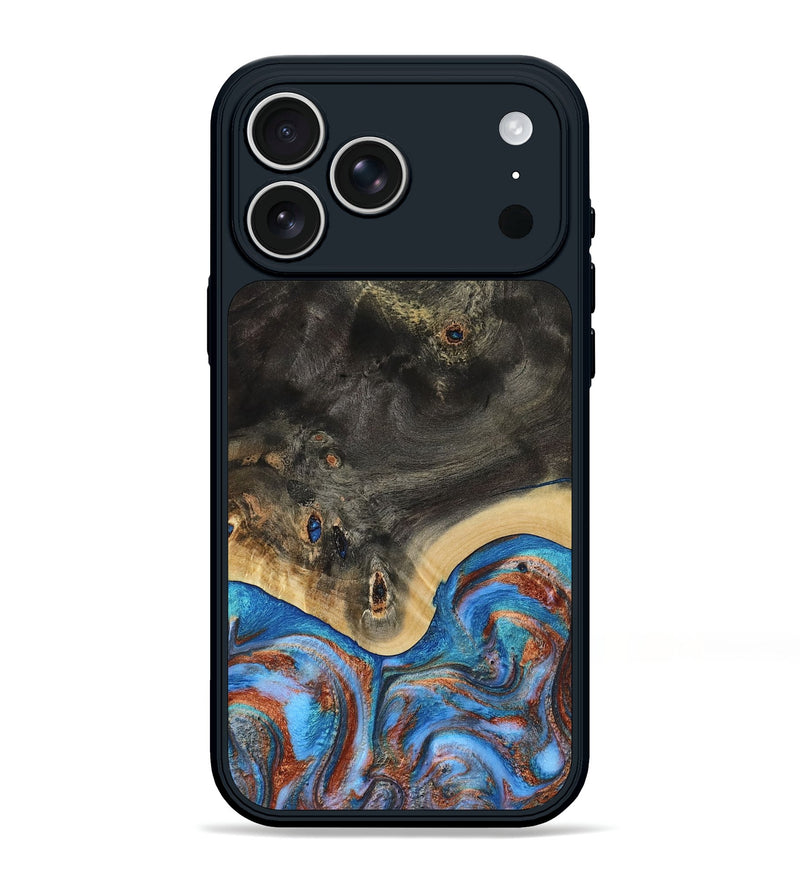 iPhone 17 Pro Max Wood Phone Case - Harris (Teal & Gold, 809040)