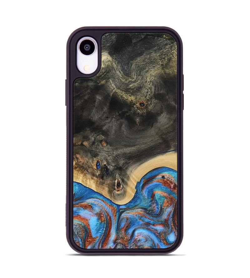 iPhone Xr Wood Phone Case - Harris (Teal & Gold, 809040)