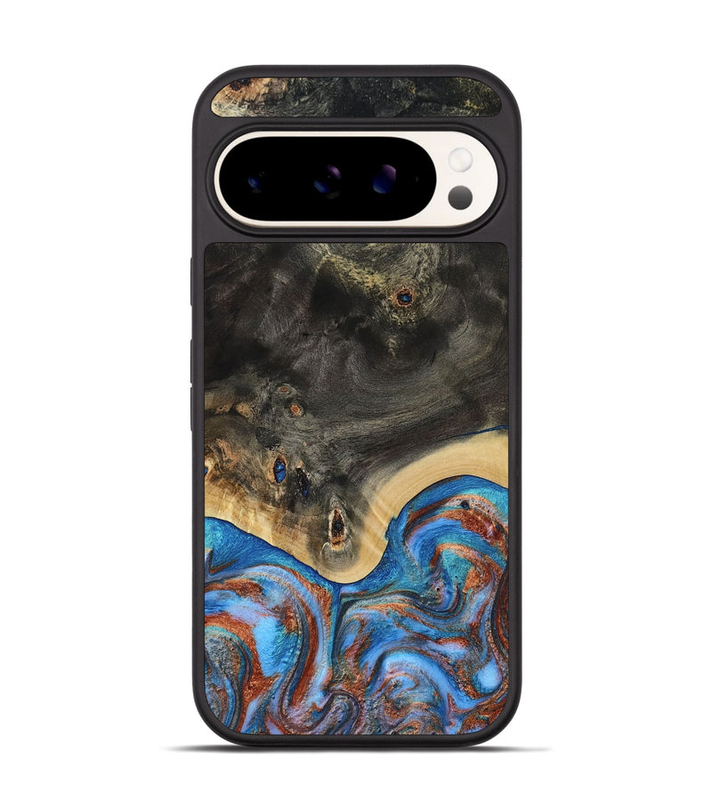 Pixel 9 Wood Phone Case - Harris (Teal & Gold, 809040)