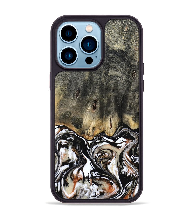 iPhone 14 Pro Max Wood Phone Case - Kesha (Black & White, 809055)