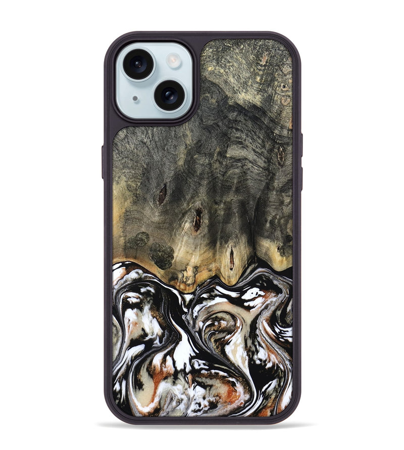 iPhone 15 Plus Wood Phone Case - Kesha (Black & White, 809055)