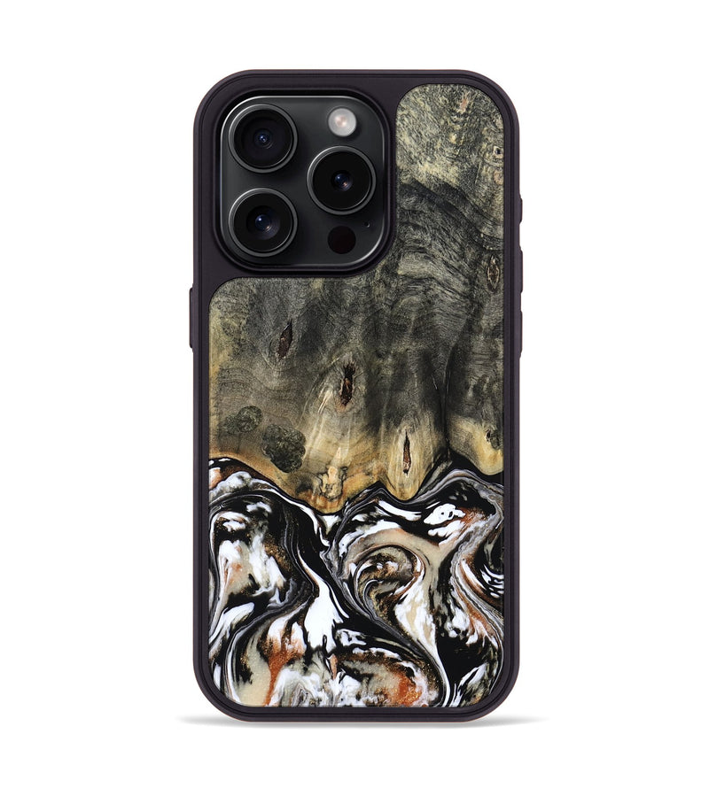 iPhone 15 Pro Wood Phone Case - Kesha (Black & White, 809055)