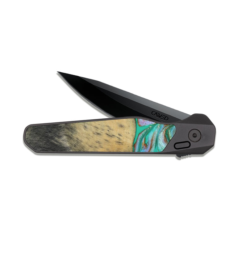EDC Dark Slate Wood Pocket Knife - Jaiden (Green, 809060)