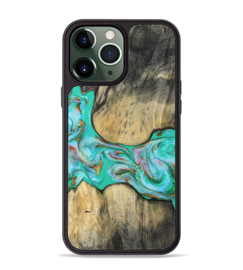 iPhone 13 Pro Max Wood Phone Case - Jaiden (Green, 809060)