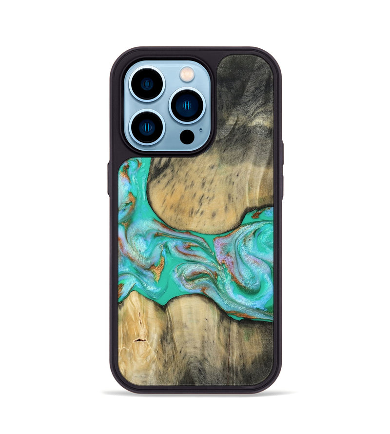 iPhone 14 Pro Wood Phone Case - Jaiden (Green, 809060)