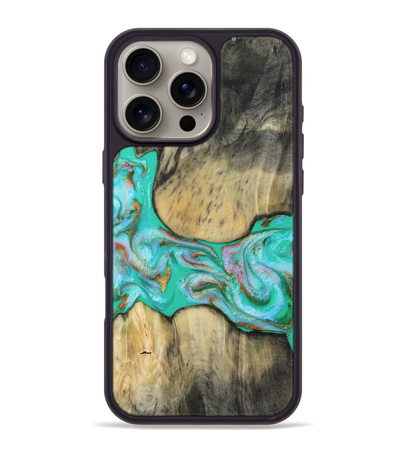 iPhone 16 Pro Max Wood Phone Case - Jaiden (Green, 809060)