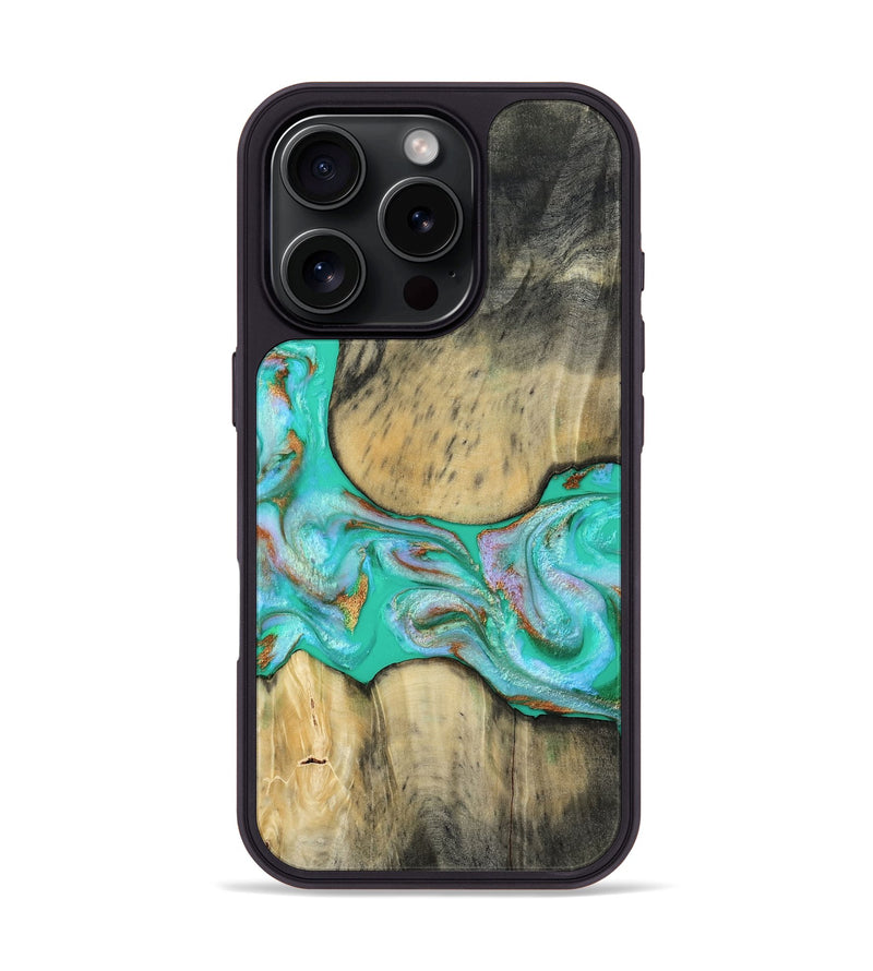 iPhone 16 Pro Wood Phone Case - Jaiden (Green, 809060)