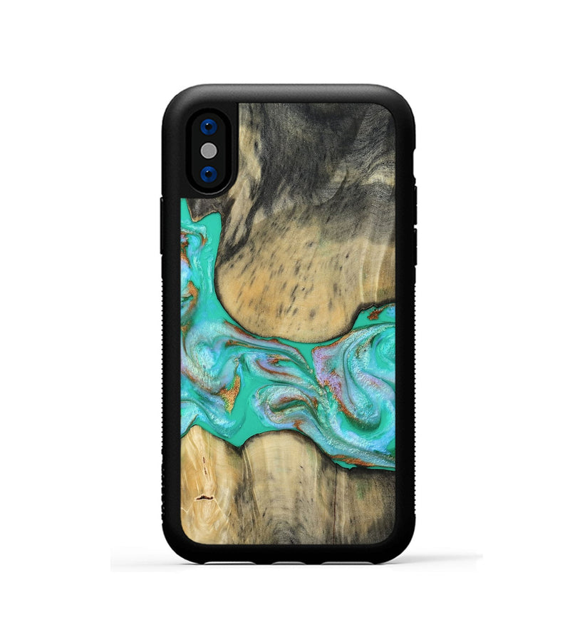 iPhone Xs Wood Phone Case - Jaiden (Green, 809060)