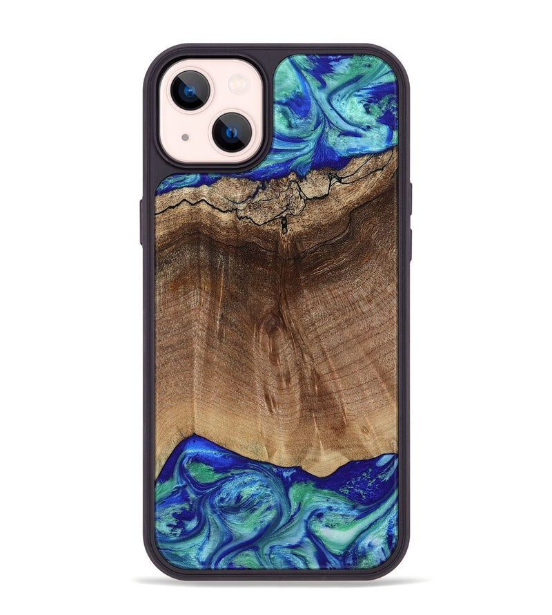 iPhone 14 Plus Wood Phone Case - Raiden (Blue, 809061)