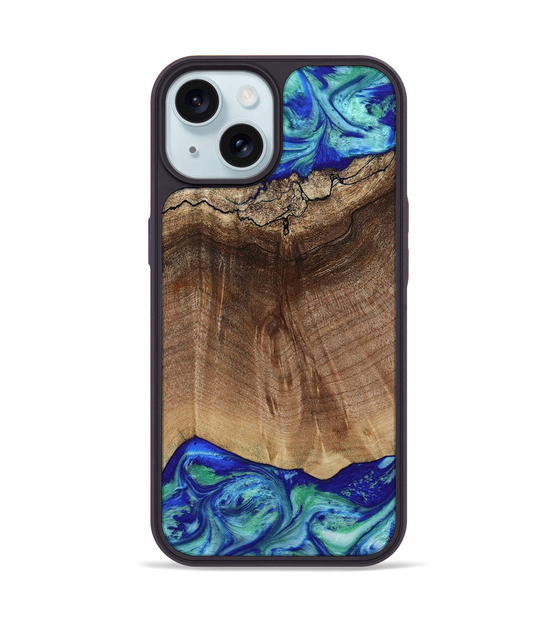 iPhone 15 Wood Phone Case - Raiden (Blue, 809061)