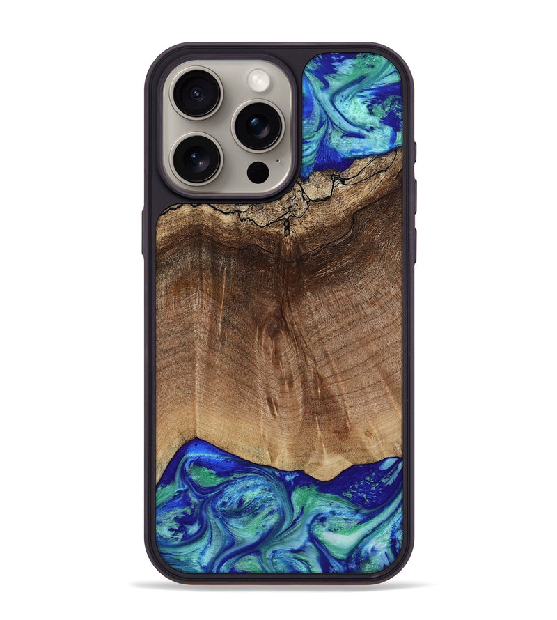 iPhone 15 Pro Max Wood Phone Case - Raiden (Blue, 809061)