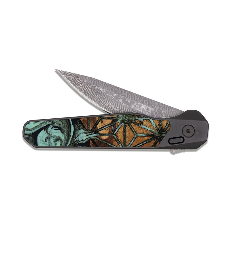EDC Dark Damascus Wood Pocket Knife - Jared (Pattern, 809072)