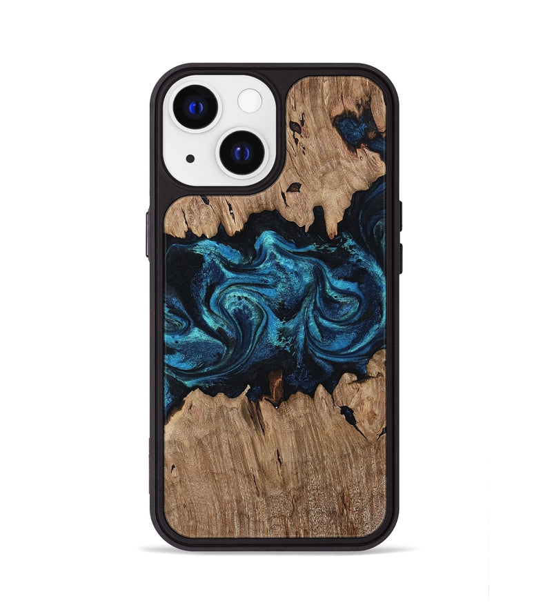 iPhone 13 Wood Phone Case - Nina (Blue, 809088)