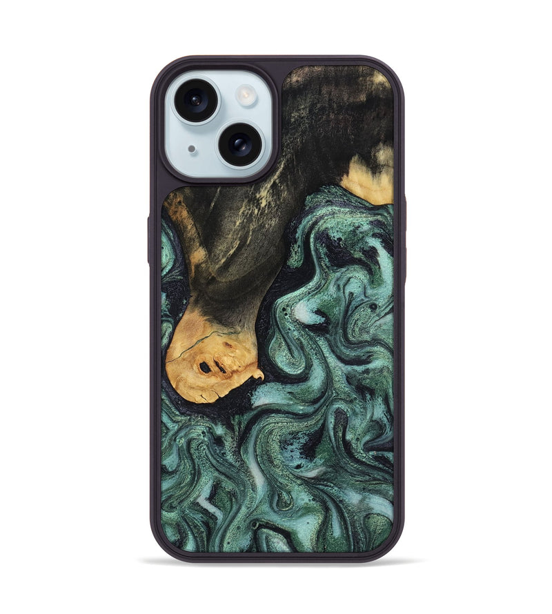 iPhone 15 Wood Phone Case - Ada (Green, 809095)