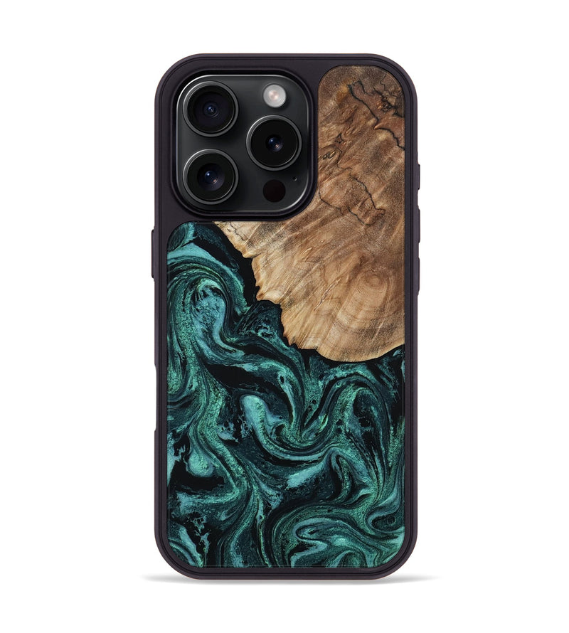 iPhone 16 Pro Wood Phone Case - Hester (Green, 809124)