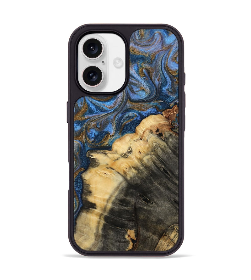 iPhone 17 Wood Phone Case - Ashlynn (Teal & Gold, 809215)