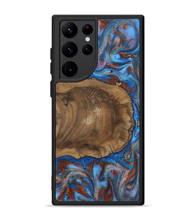 Galaxy S22 Ultra Wood Phone Case - Andre (Teal & Gold, 809218)
