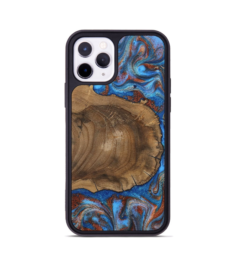 iPhone 11 Pro Wood Phone Case - Andre (Teal & Gold, 809218)