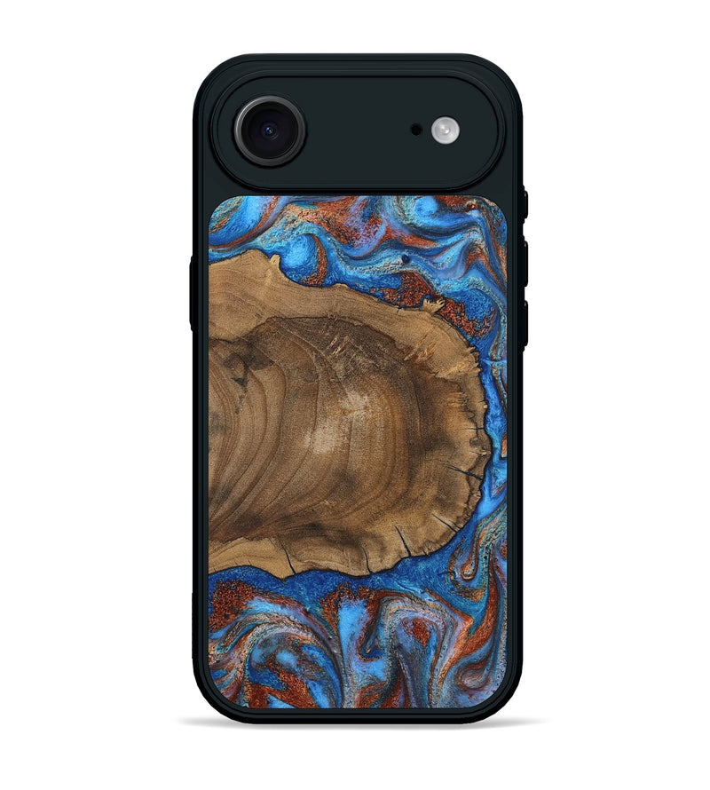 iPhone 17 Air Wood Phone Case - Andre (Teal & Gold, 809218)