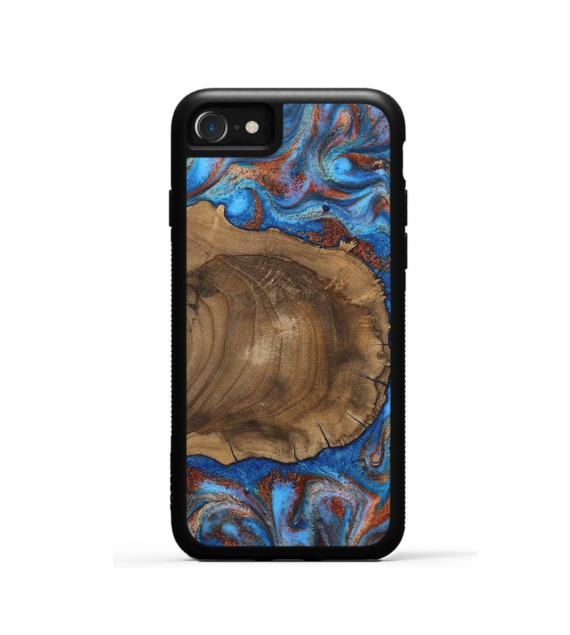 iPhone SE Wood Phone Case - Andre (Teal & Gold, 809218)
