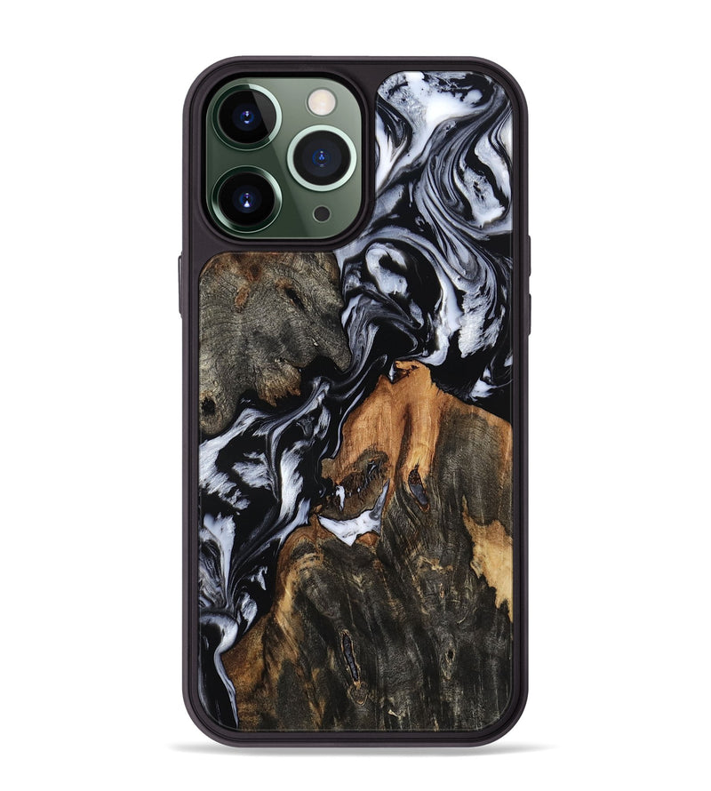 iPhone 13 Pro Max Wood Phone Case - Charlee (Black & White, 809229)