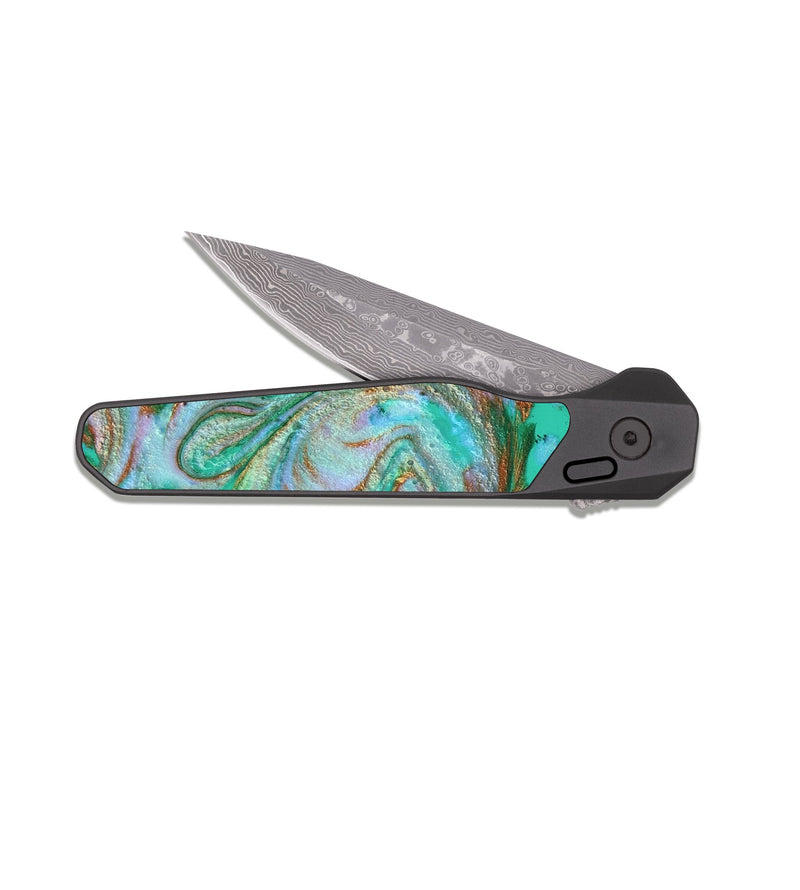 EDC Dark Damascus Wood Pocket Knife - Maximo (Pattern, 809232)