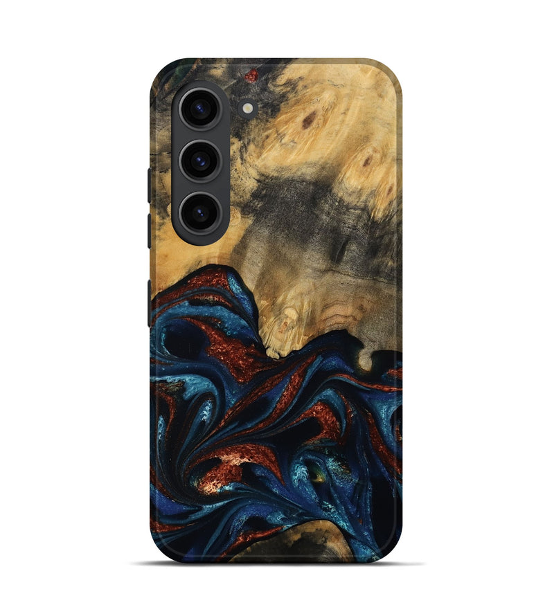 Galaxy S23 Wood Live Edge Phone Case - Trinity (Teal & Gold, 809261)