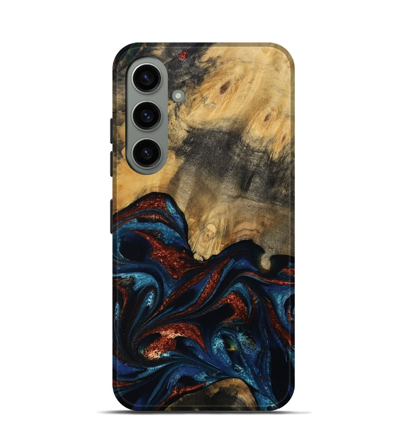 Galaxy S24 Wood Live Edge Phone Case - Trinity (Teal & Gold, 809261)