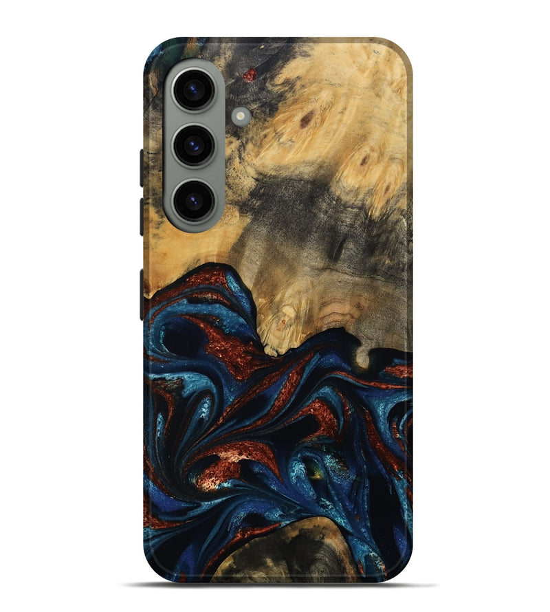 Galaxy S24 Plus Wood Live Edge Phone Case - Trinity (Teal & Gold, 809261)
