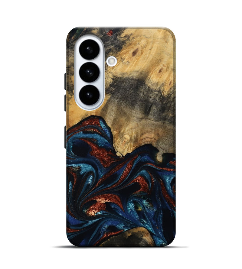 Galaxy S26 Wood Live Edge Phone Case - Trinity (Teal & Gold, 809261)