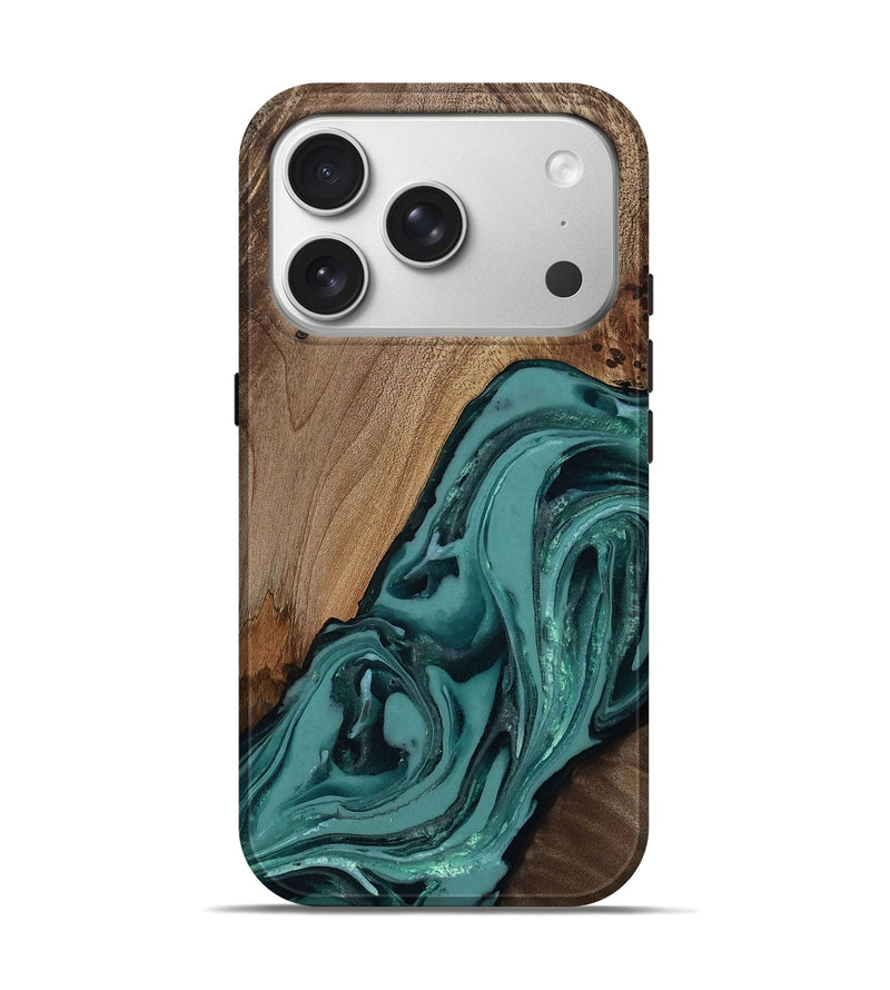 iPhone 17 Pro Wood Live Edge Phone Case - Asa (Green, 809262)