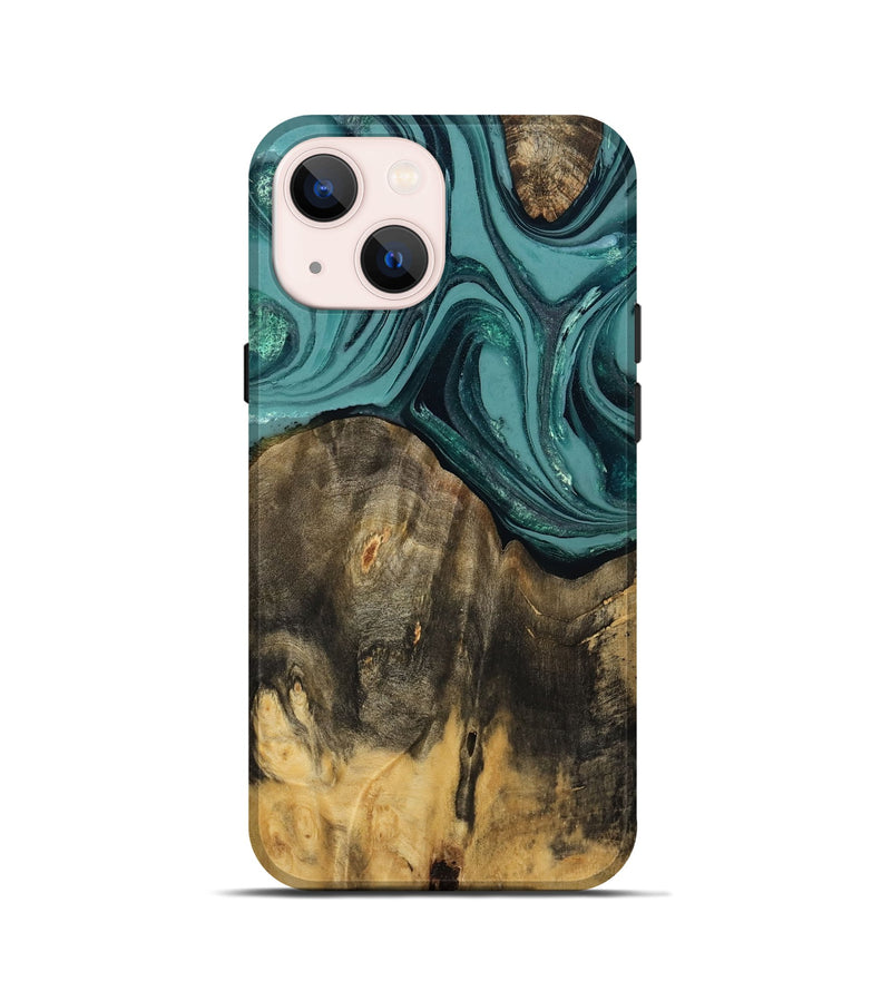 iPhone 13 mini Wood Live Edge Phone Case - Coleson (Green, 809263)