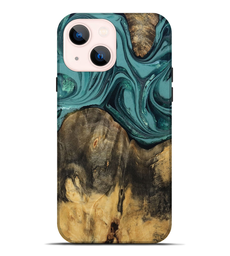 iPhone 14 Plus Wood Live Edge Phone Case - Coleson (Green, 809263)