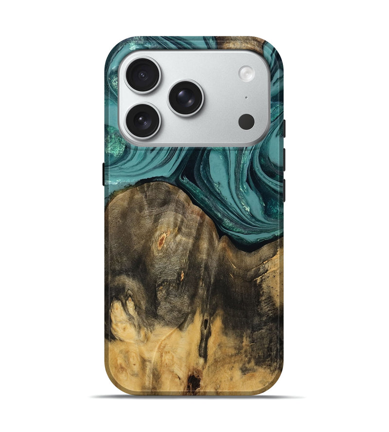 iPhone 18 Pro Wood Live Edge Phone Case - Coleson (Green, 809263)